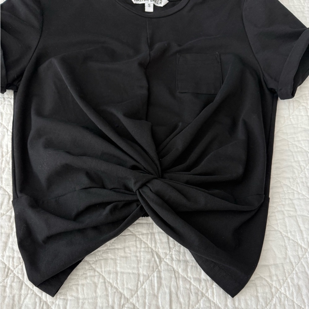 Walter Baker Black Short Sleeve Twist Tee - Picture 9 of 14